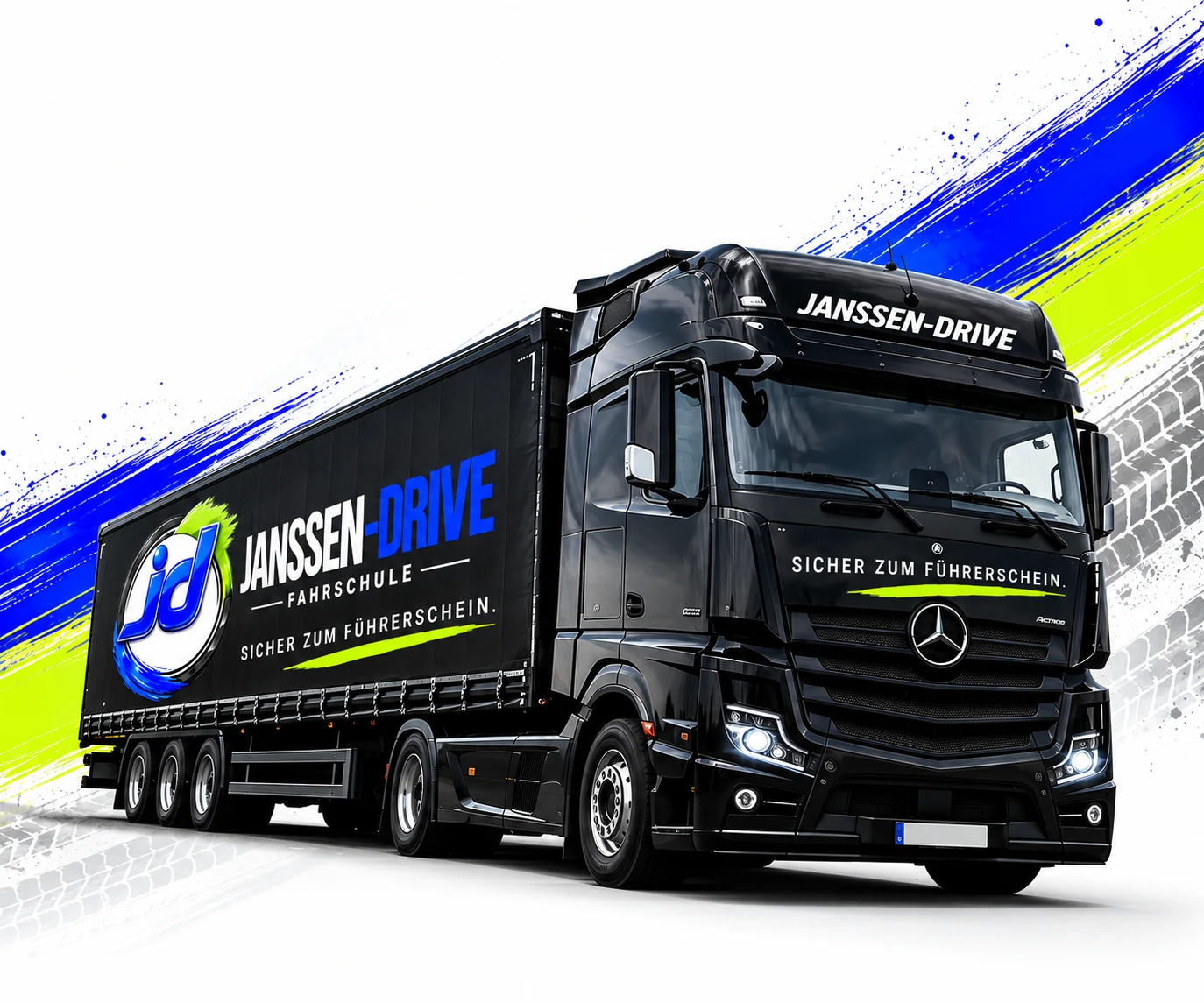 Gestaltetes Janssen-Drive-LKW-Motiv